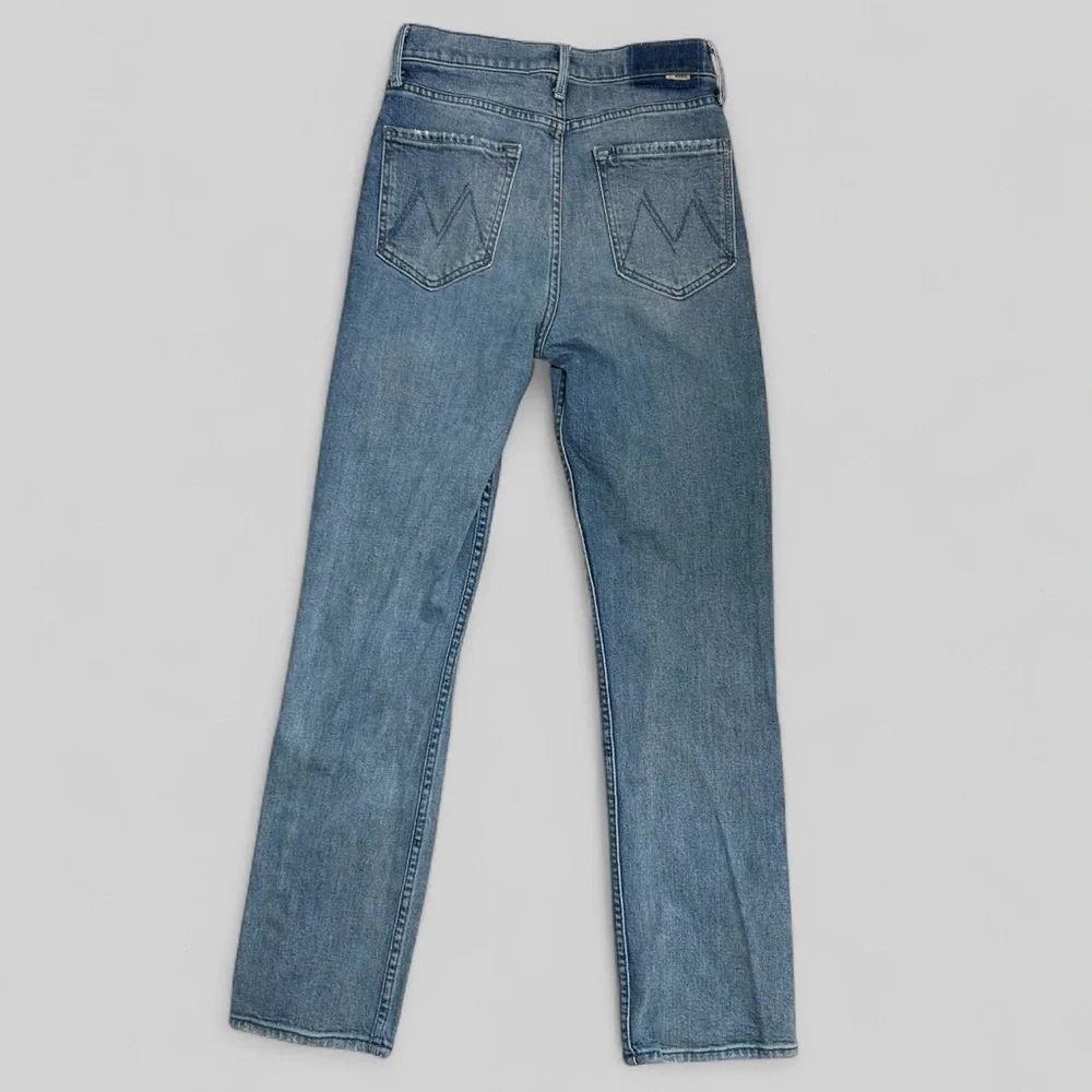 Mother Superior High Waisted Rider Flood Distressed Jeans Wild and Wicked 26 - Picture 3 of 10